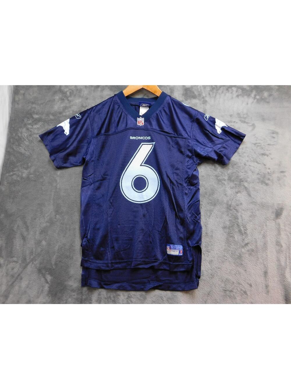 Denver Broncos Jersey Boys L Blue NFL Football Reebok V-Neck Pullover Cutler